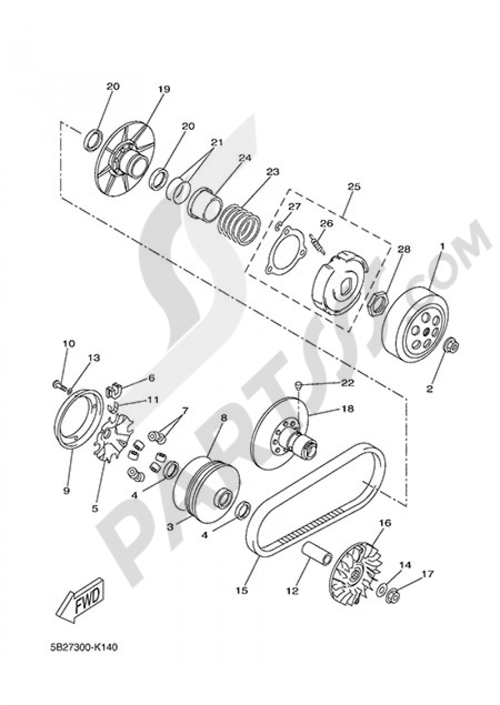 CLUTCH Yamaha X-Max 250 ABS 2015
