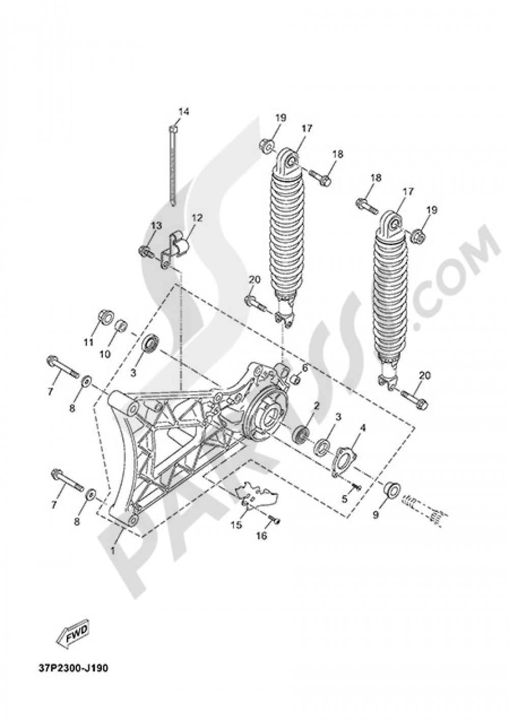 REAR ARM & SUSPENSION Yamaha X-Max 250 ABS 2015