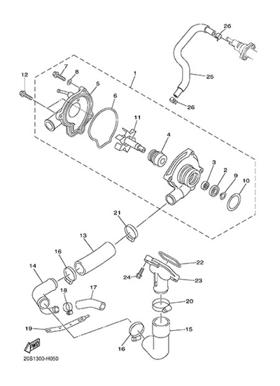 Yamaha XJ6 Diversion 2014 POMPE EAU