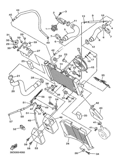 Yamaha XJ6 Diversion 2014 RADIATOR AND HOSE