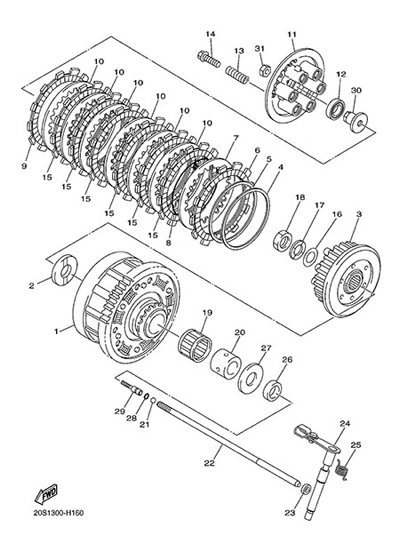 Yamaha XJ6 Diversion 2014 EMBRAYAGE