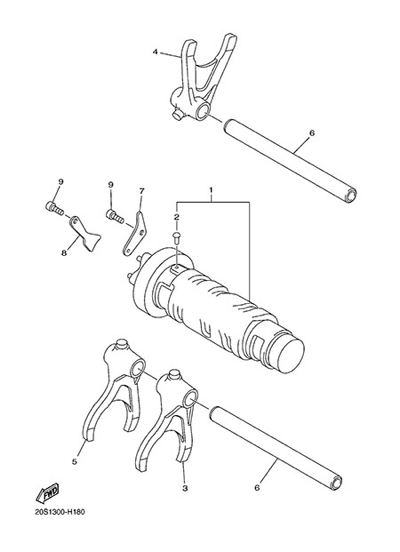 Yamaha XJ6 Diversion 2014 GEAR LEVER AND FORK