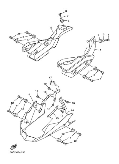 Yamaha XJ6 Diversion 2014 CUBIERTA LATERAL 2