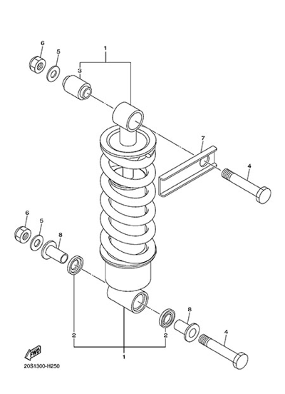 Yamaha XJ6 Diversion 2014 SUSPENSION TRASERO