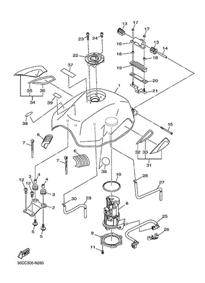 Yamaha XJ6 Diversion 2014 DEPOSITO DE COMBUSTIBLE