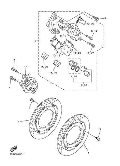 Yamaha XJ6 Diversion 2014 FRONT BRAKE CALIPPER