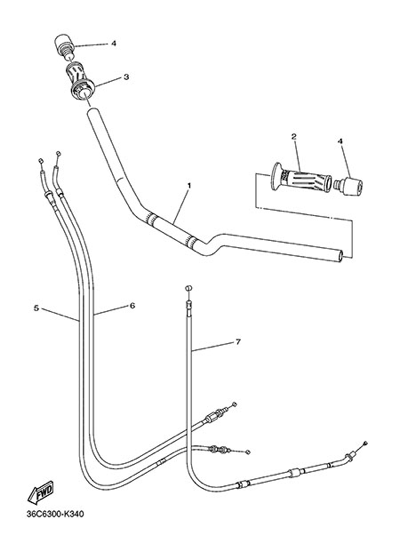 Yamaha XJ6 Diversion 2014 GUIDON & CABLES