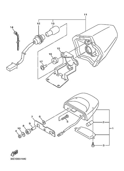 Yamaha XJ6 Diversion 2014 LUZ DE COLA