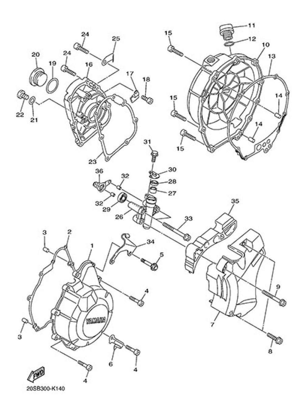 CRANKCASE COVER 1 Yamaha XJ6 Diversion F 2015