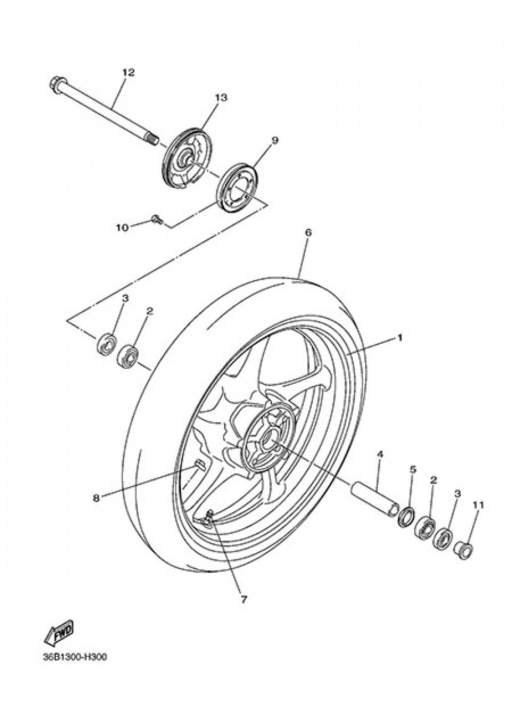 FRONT WHEEL Yamaha XJ6 Diversion F ABS 2014