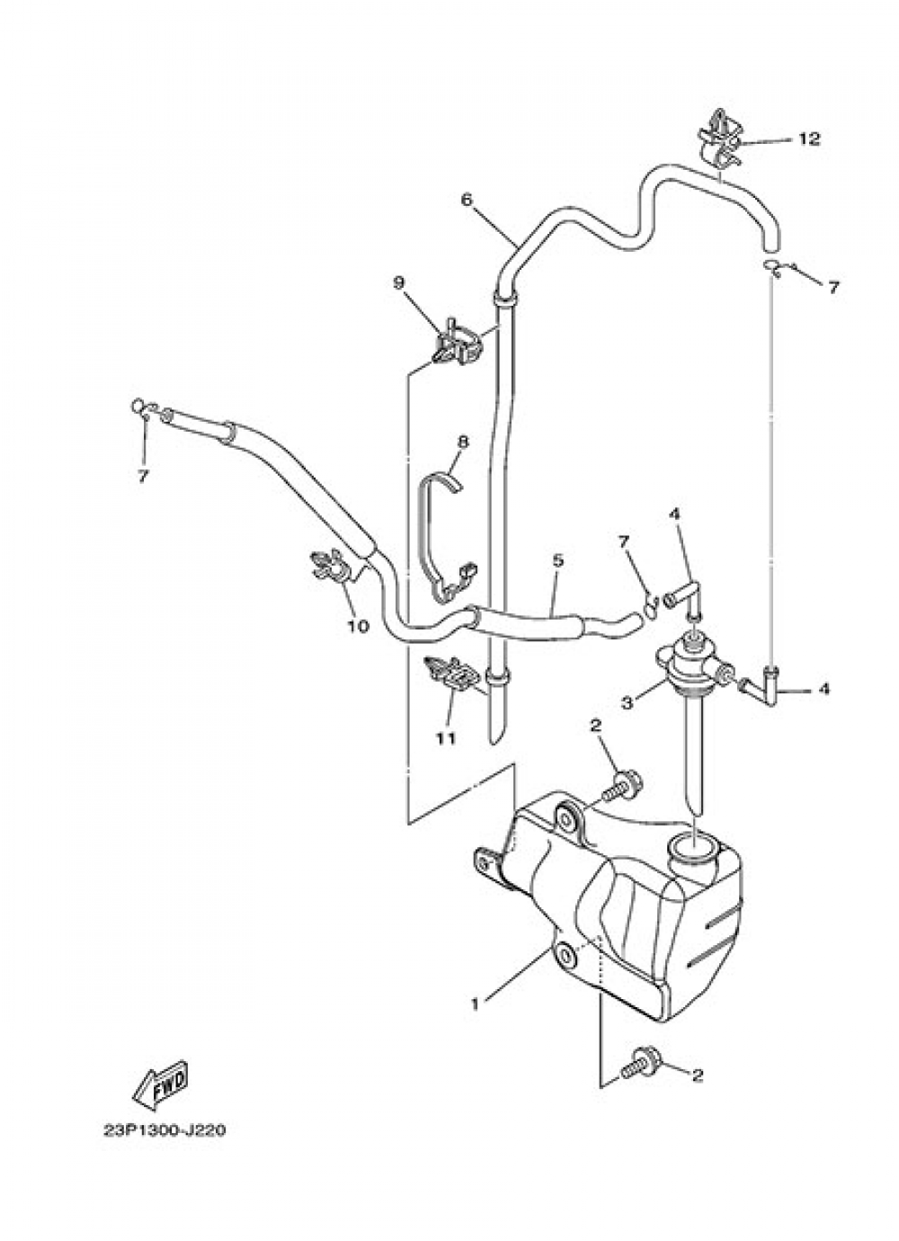 RECOVERY RESERVOIR Yamaha XT1200Z SuperTenere 2014