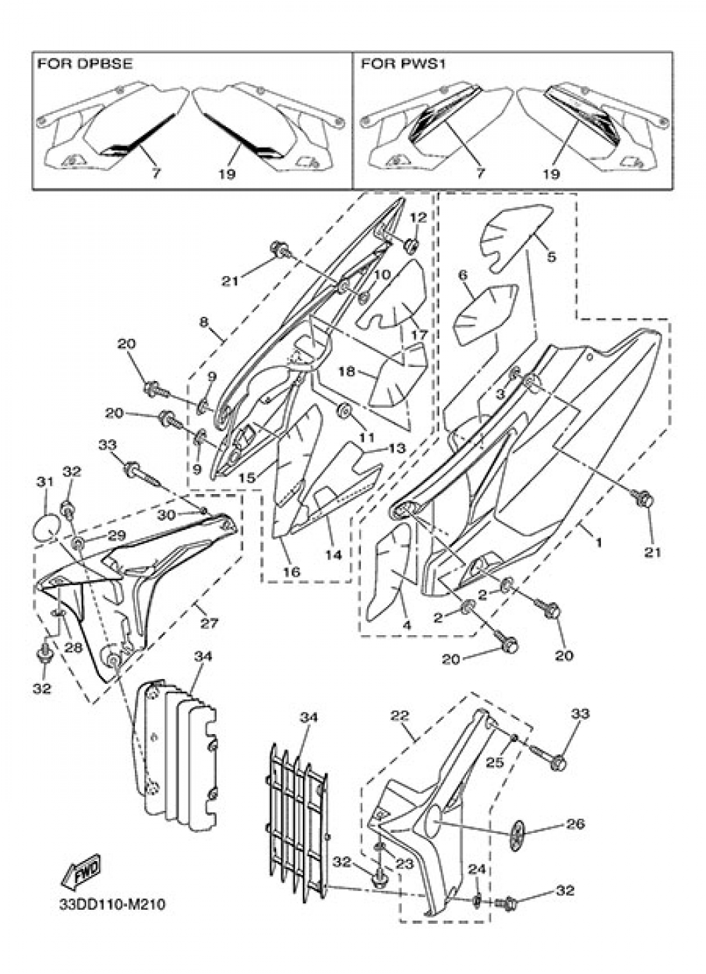 SIDE COVER Yamaha YZ450F 2013