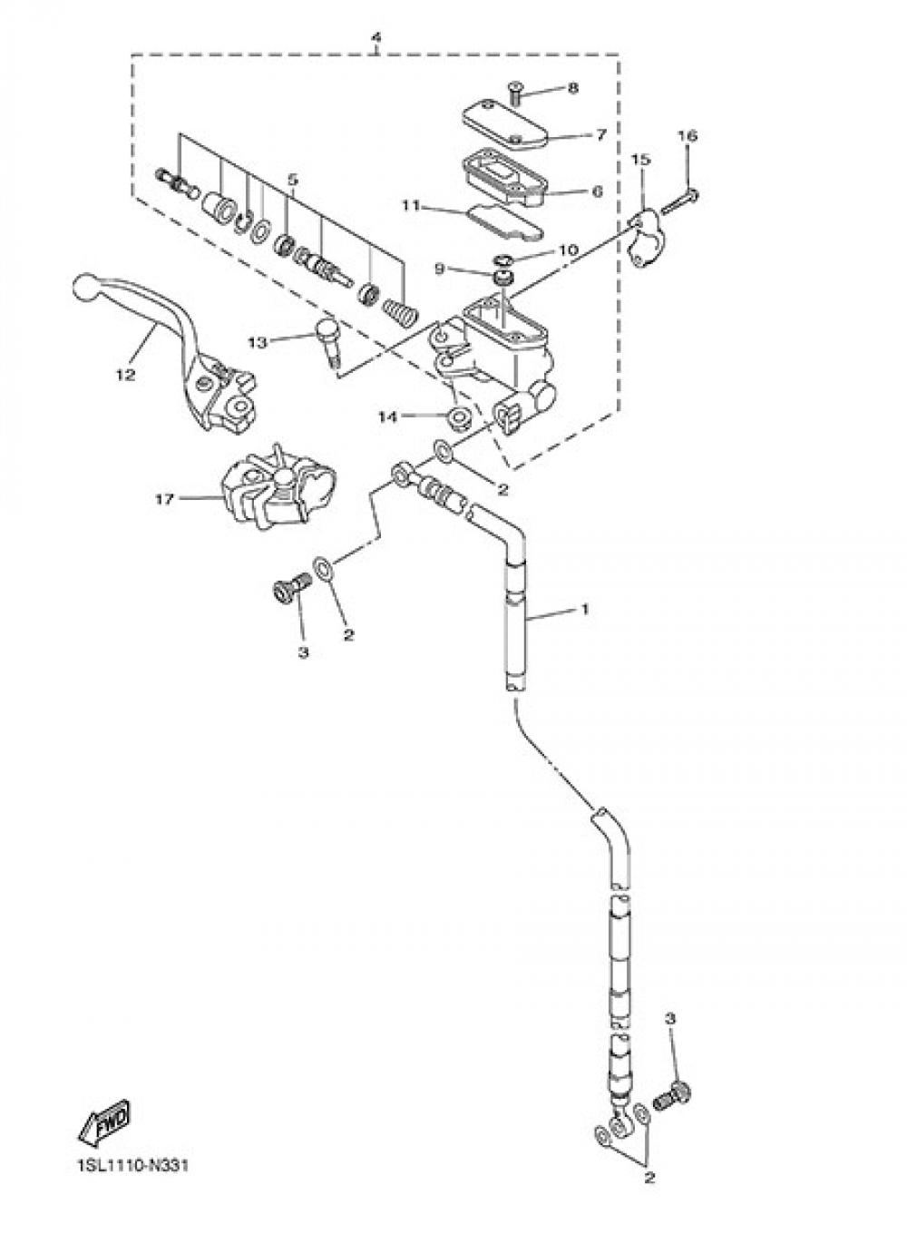 FRONT MASTER CYLINDER Yamaha YZ450F 2014