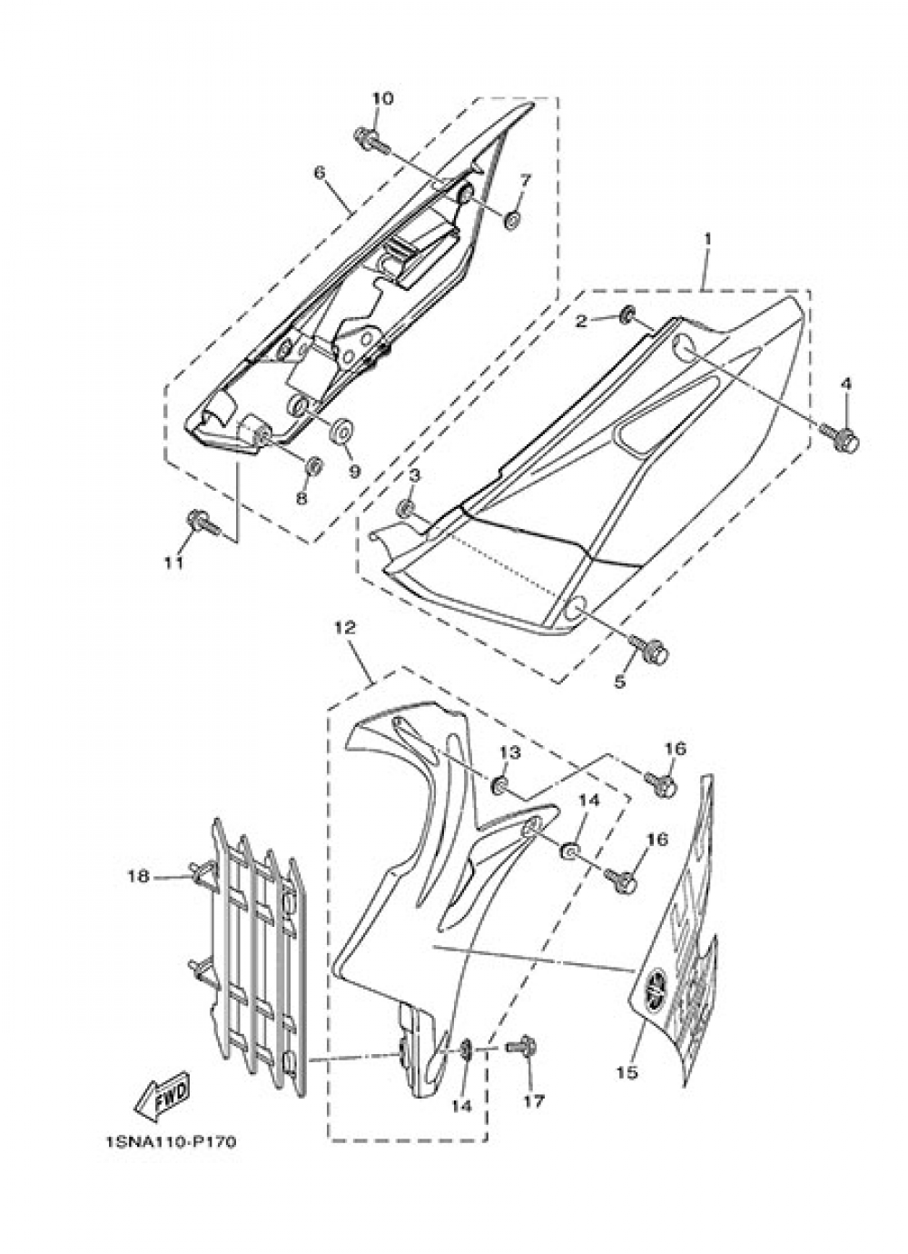 SIDE COVER Yamaha YZ85F 2015