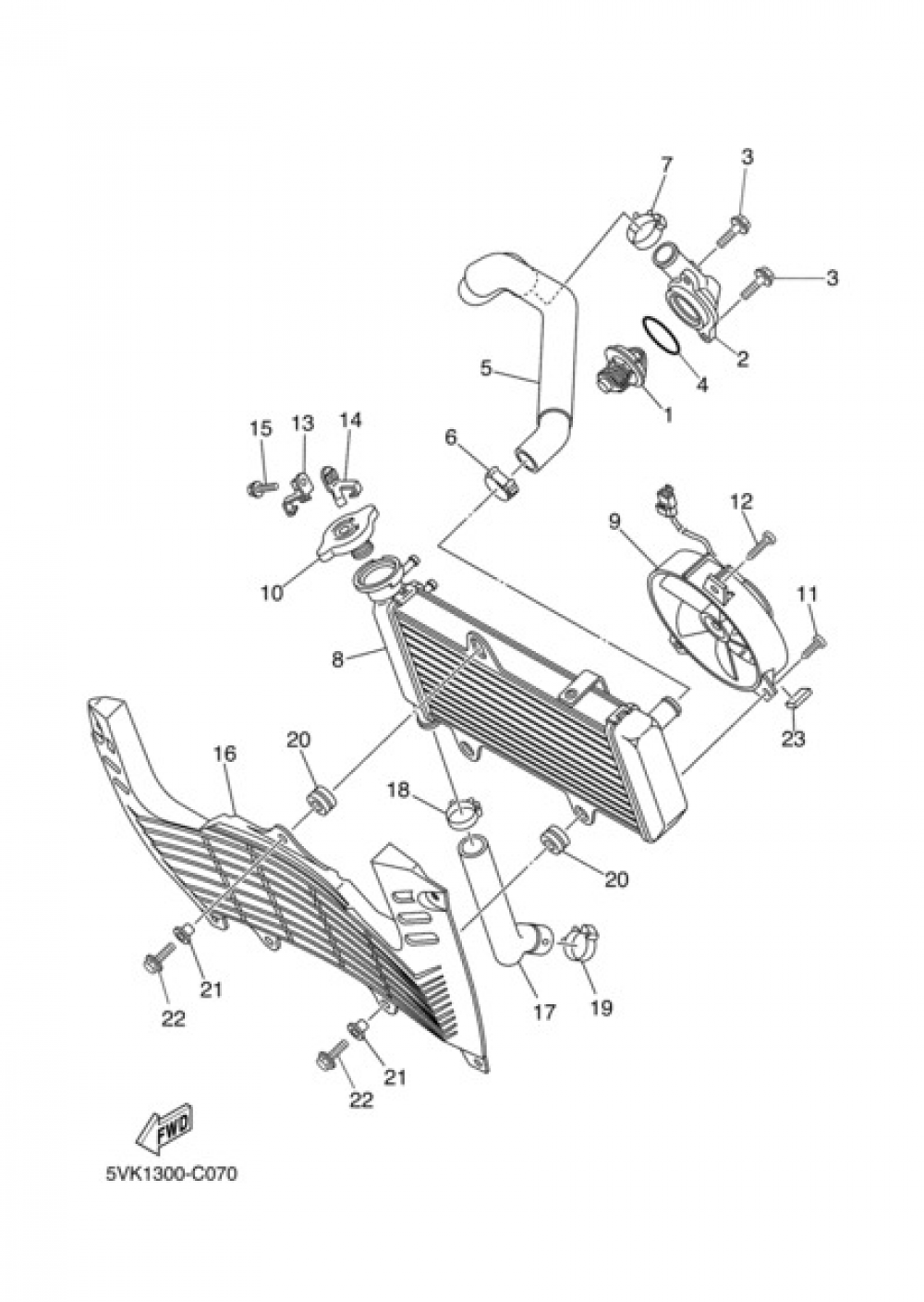 RADIATOR AND HOSE Yamaha XT660X 2004
