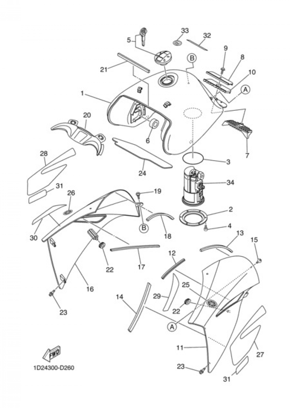 FUEL TANK Yamaha XT660X 2004