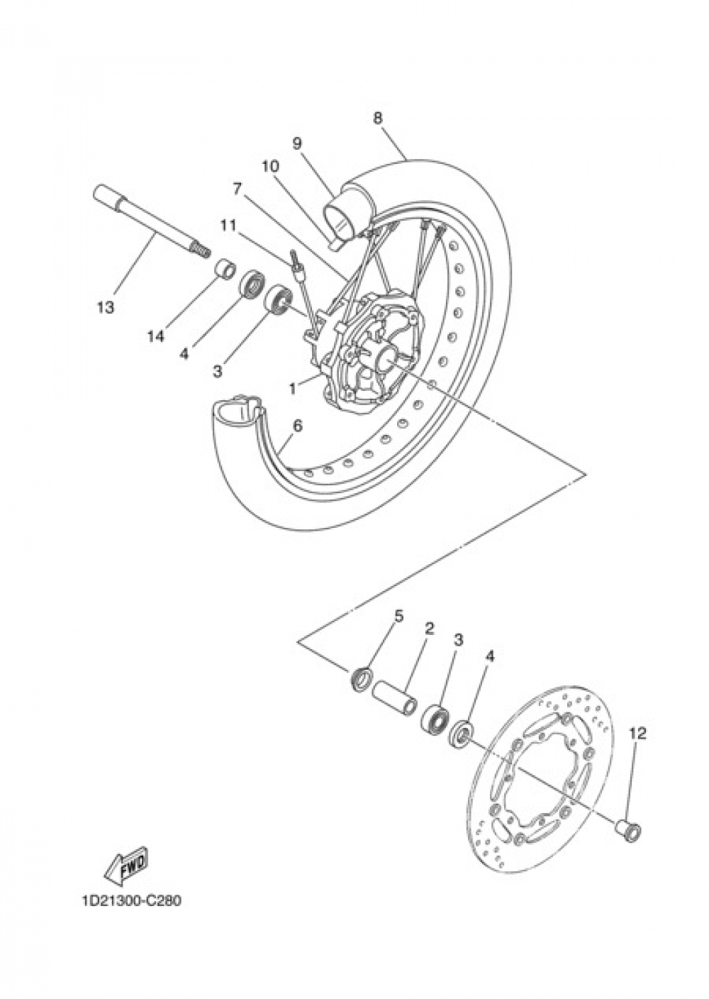 FRONT WHEEL Yamaha XT660X 2004