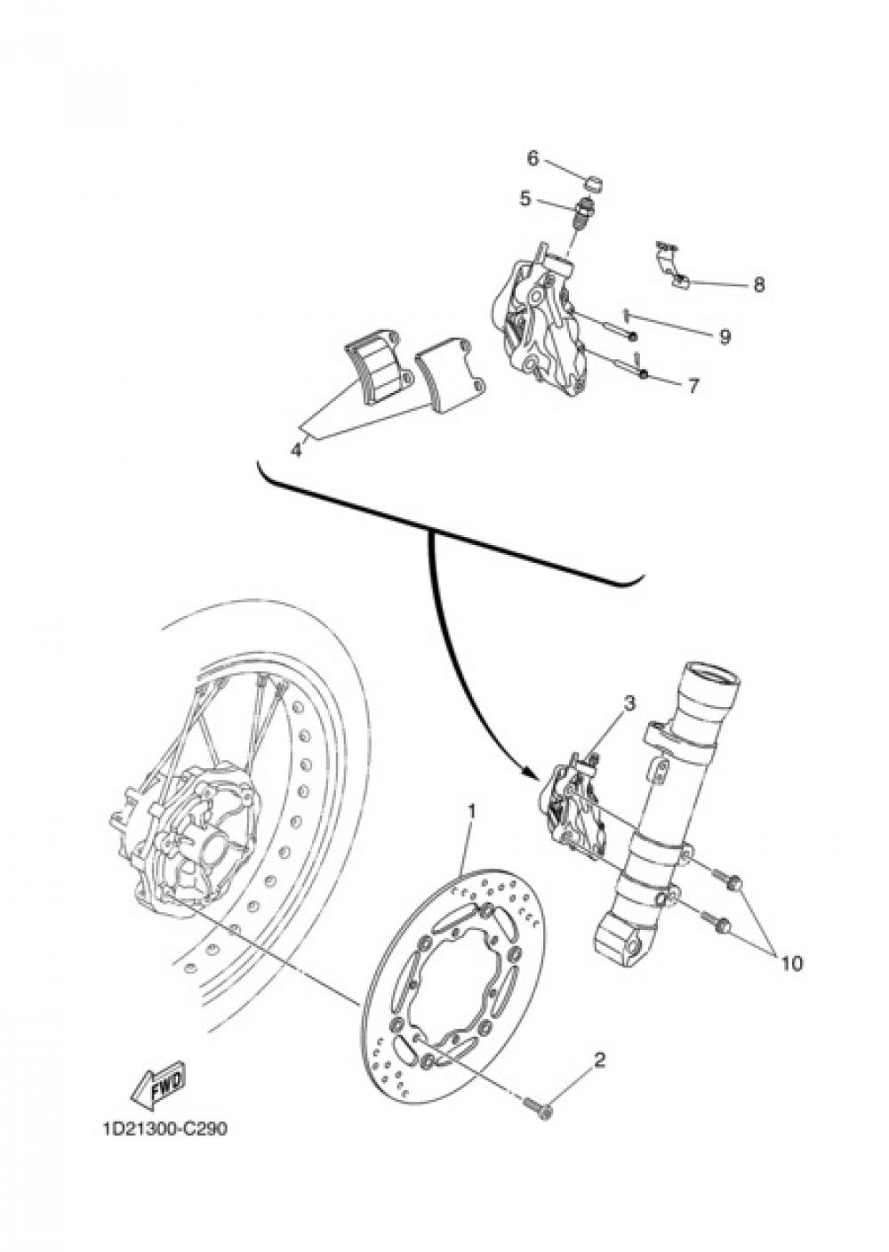 FRONT BRAKE CALIPPER Yamaha XT660X 2004