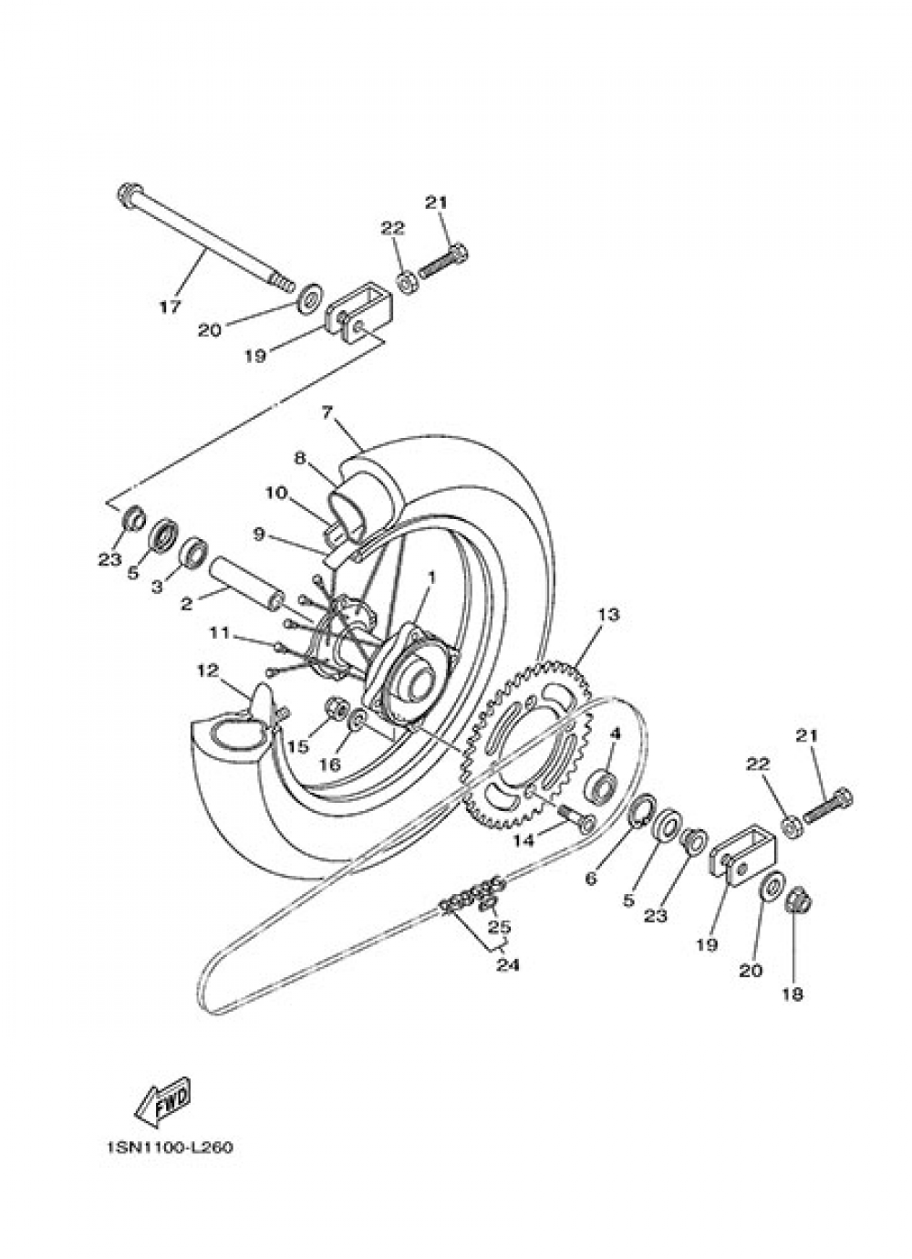 REAR WHEEL Yamaha YZ85LW 2013