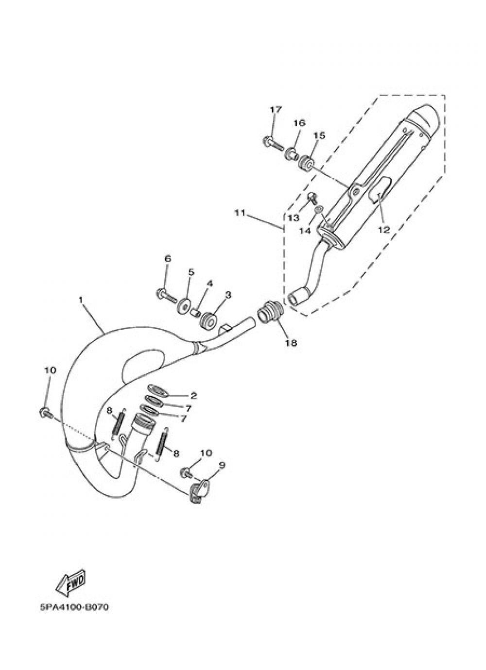 EXHAUST Yamaha YZ85LW 2014
