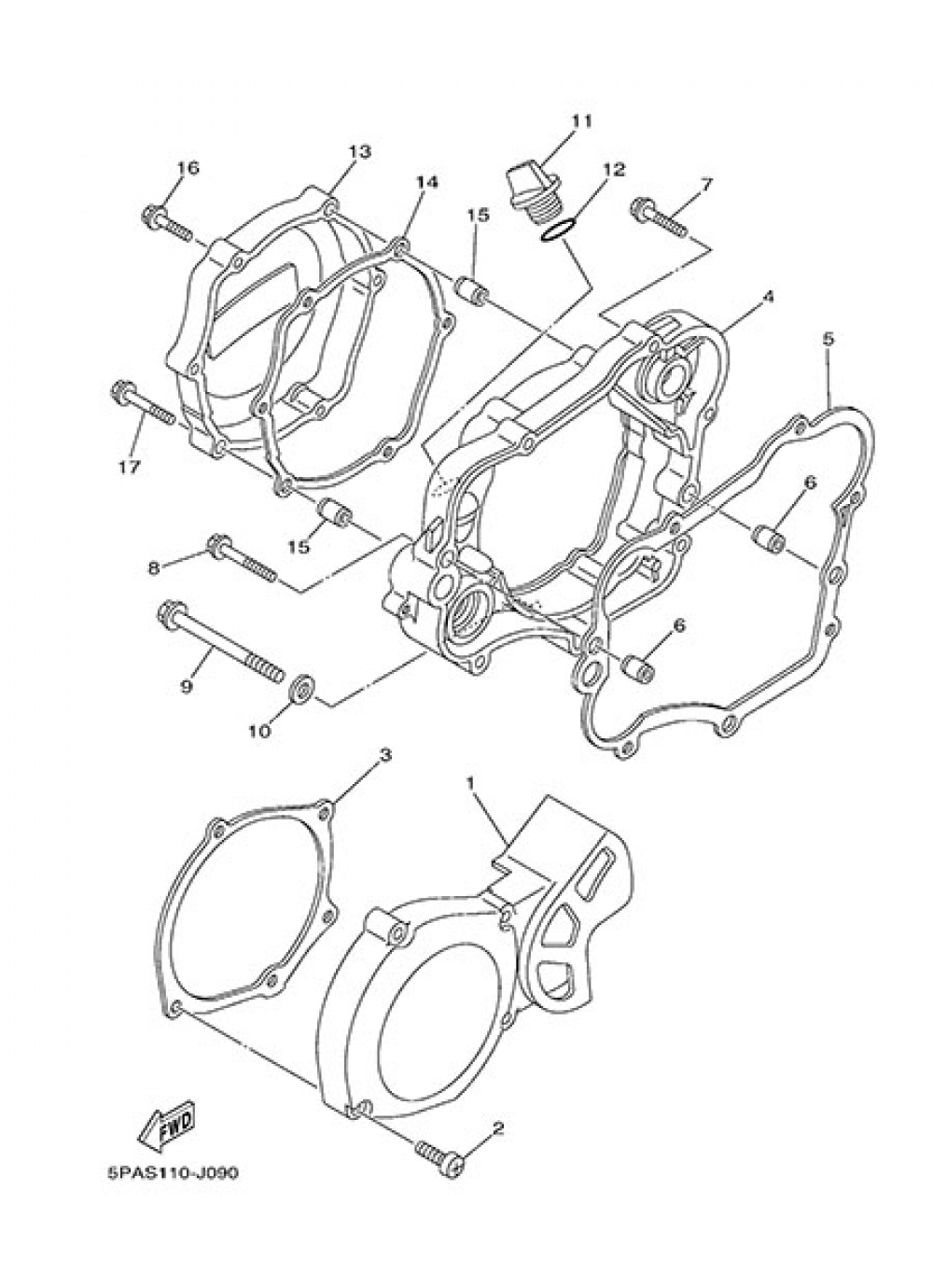 CRANKCASE COVER 1 Yamaha YZ85LW 2014