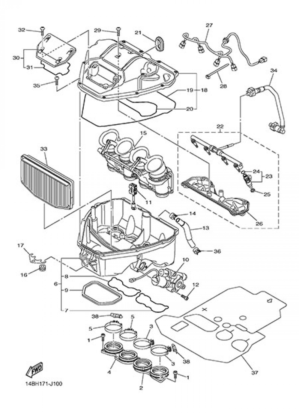 INTAKE Yamaha YZF-R1 2013