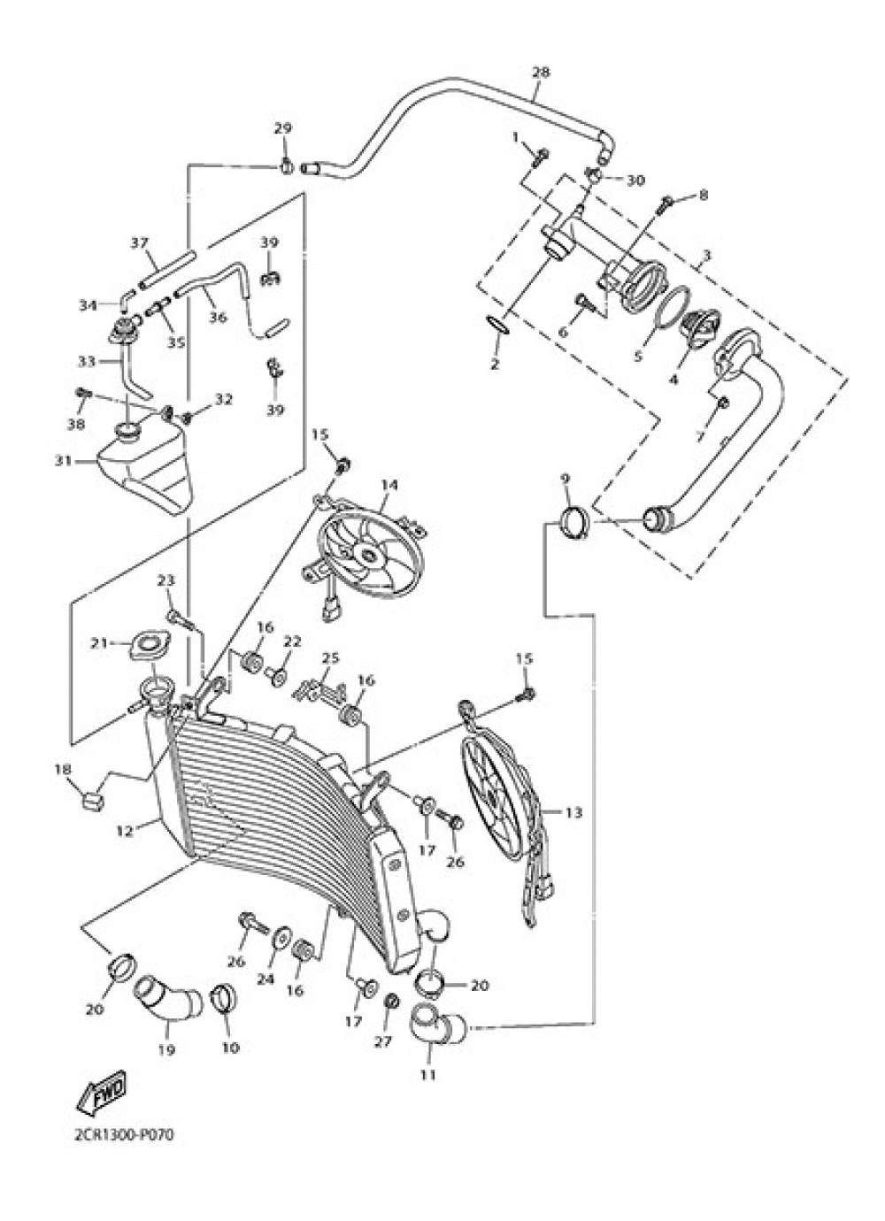 RADIATOR AND HOSE Yamaha YZF-R1 2015