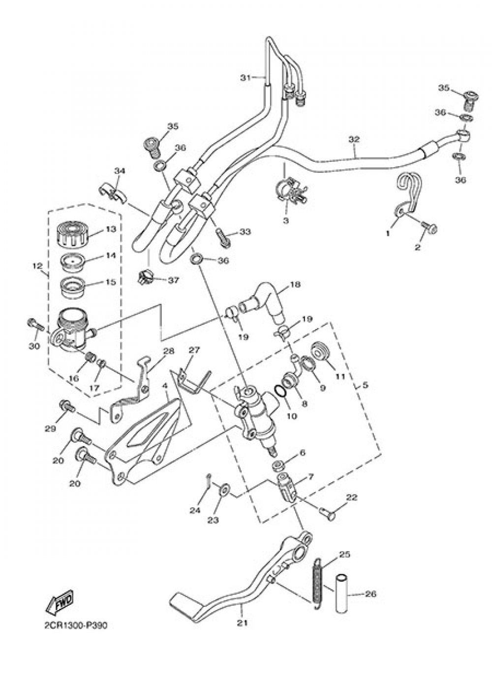 REAR MASTER CYLYNDER Yamaha YZF-R1 2015
