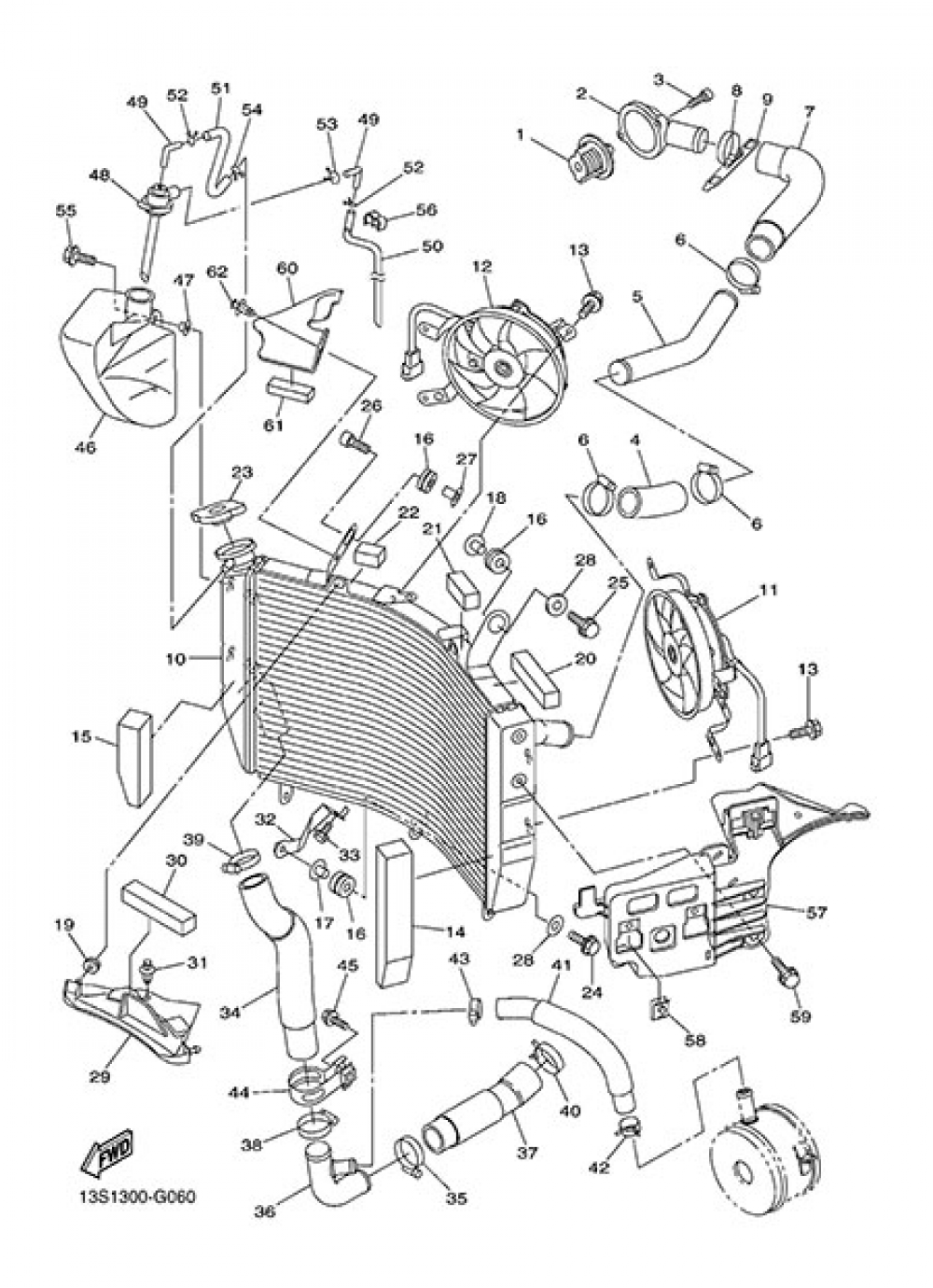 RADIATOR AND HOSE Yamaha YZF-R6 2014