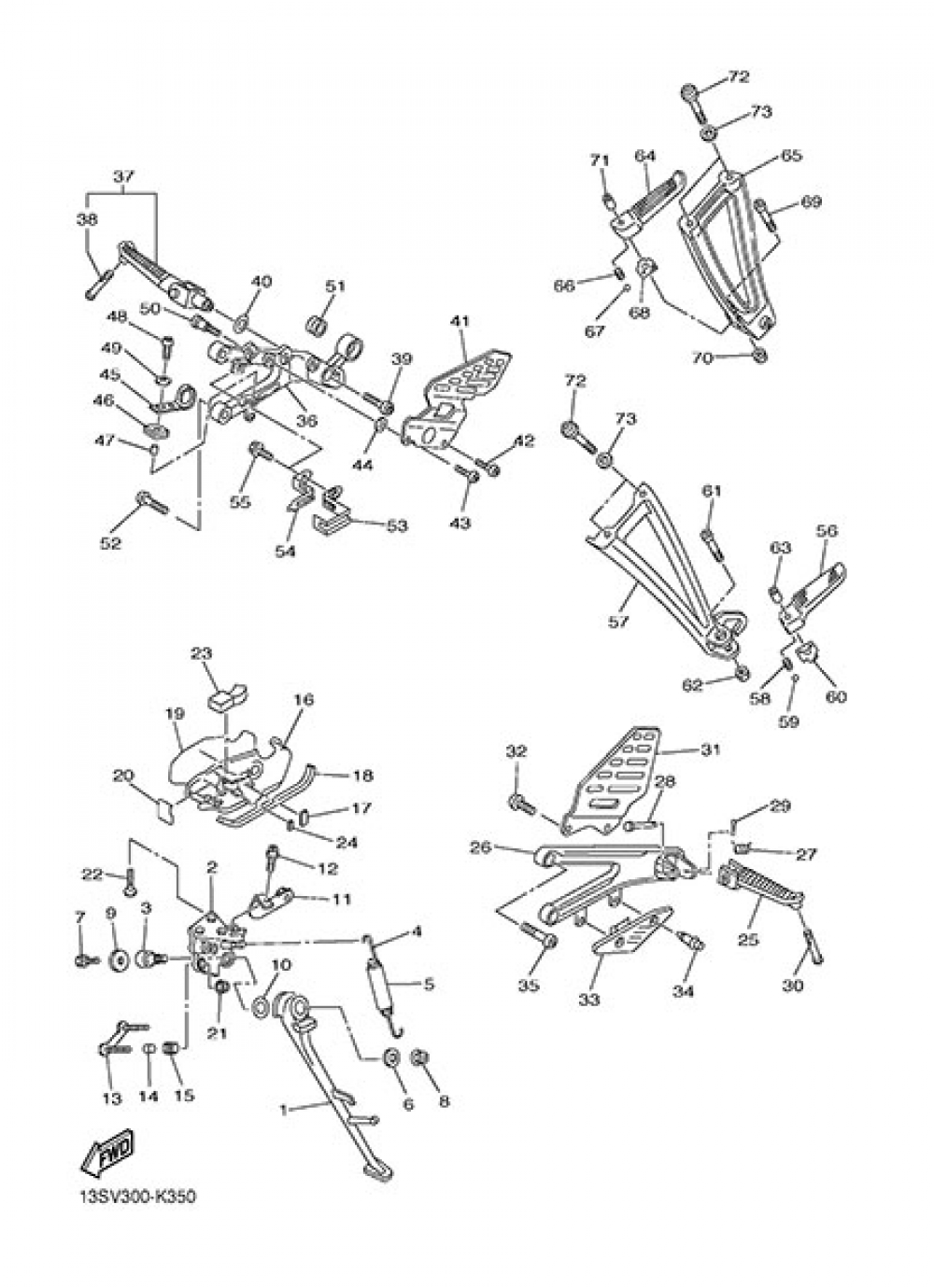STAND & FOOTREST Yamaha YZF-R6 2013