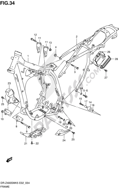Suzuki DR-Z400SM 2009. 分解図 純正部品をオンライン購入