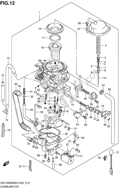 Suzuki DR-Z400SM 2009. 分解図 純正部品をオンライン購入