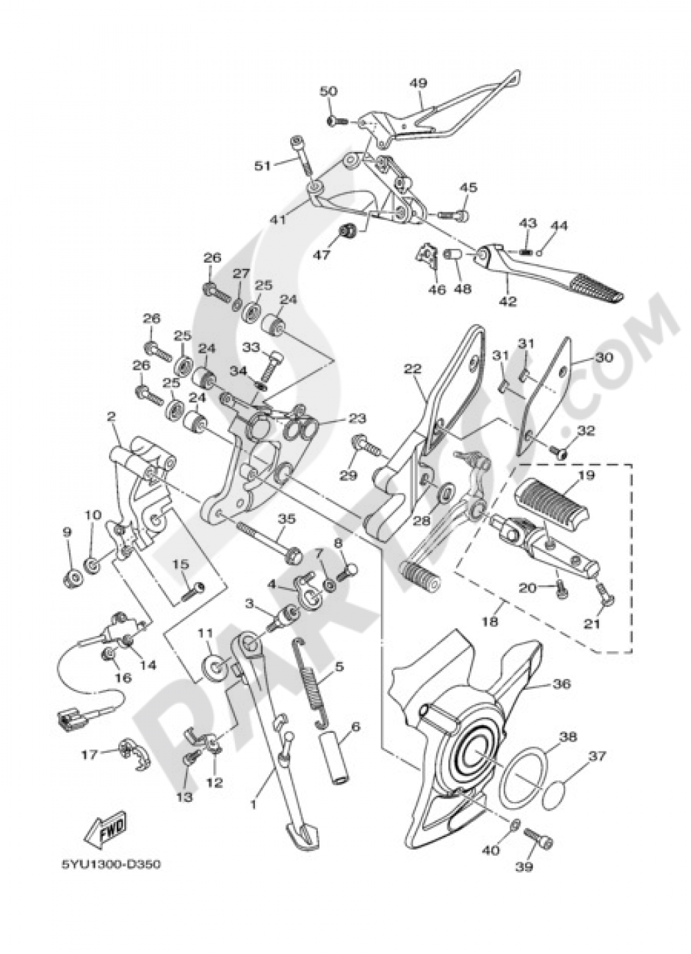 SOPORTE & APOYAPIE Yamaha MT-01 2006