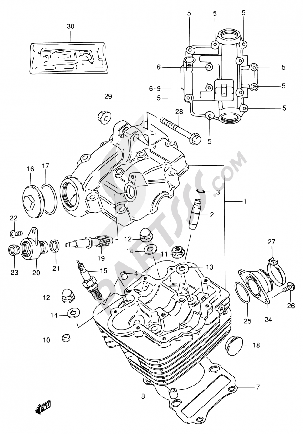 CYLINDER HEAD Suzuki GN125 1991