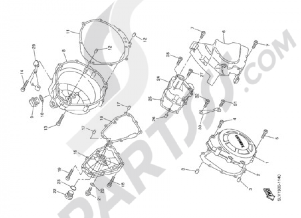 CRANKCASE COVER 1 Yamaha FZS 1000 Fazer 2001