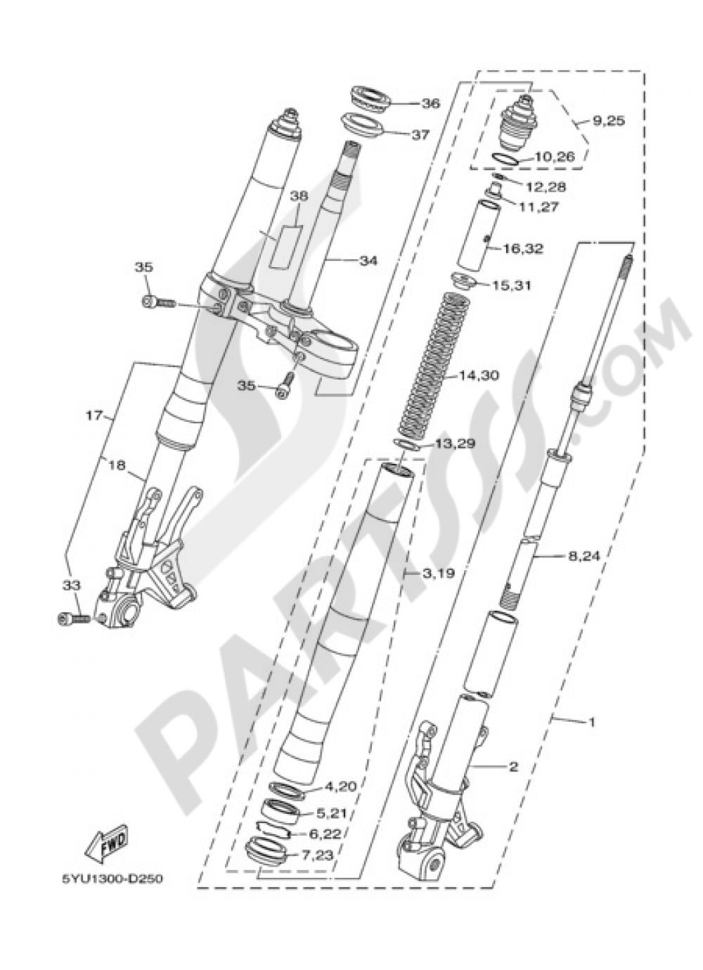 FRONT FORK Yamaha MT-01 2007