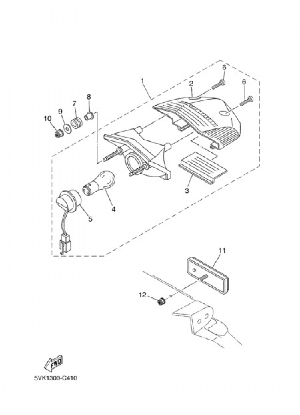REAR LIGHT Yamaha XT660R 2006