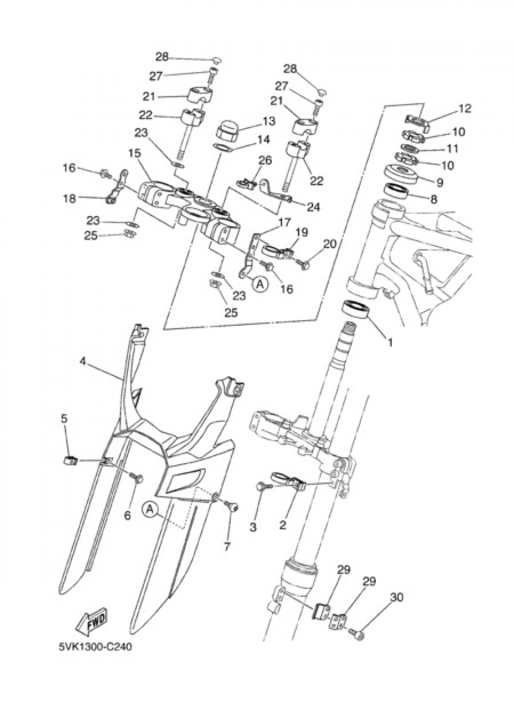 STEERING Yamaha XT660R 2010