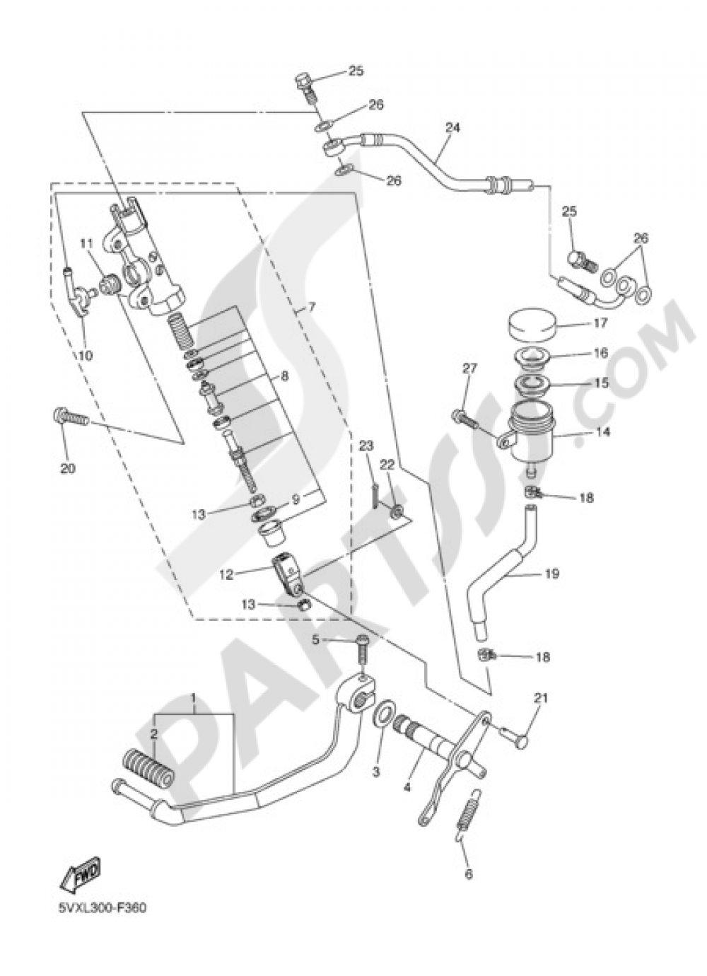 REAR MASTER CYLYNDER Yamaha FZ6 2007