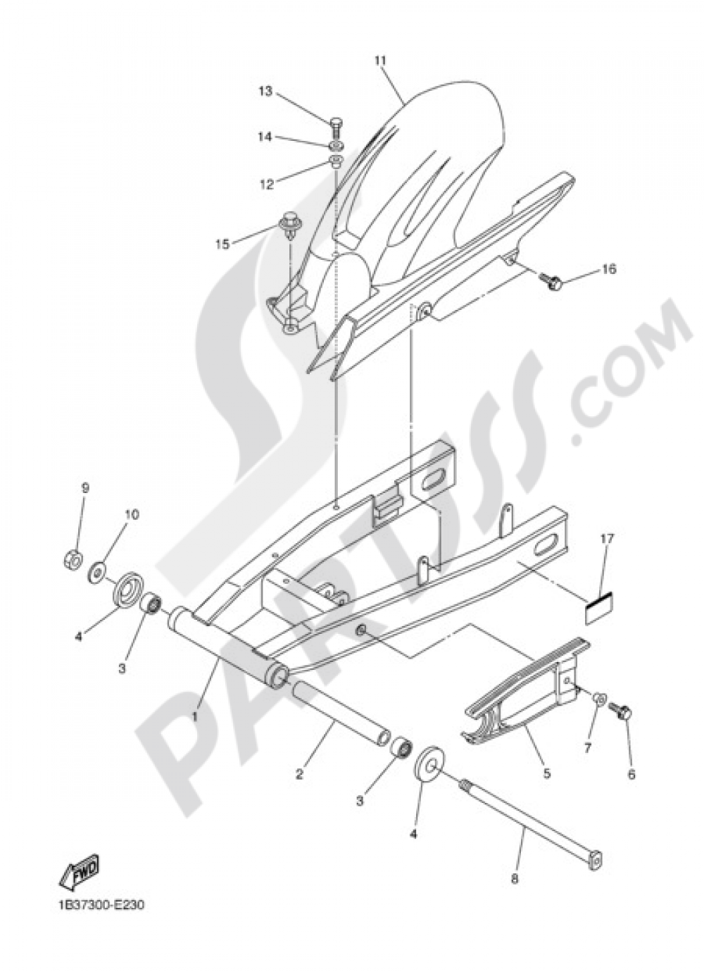 REAR ARM Yamaha FZ6 2006