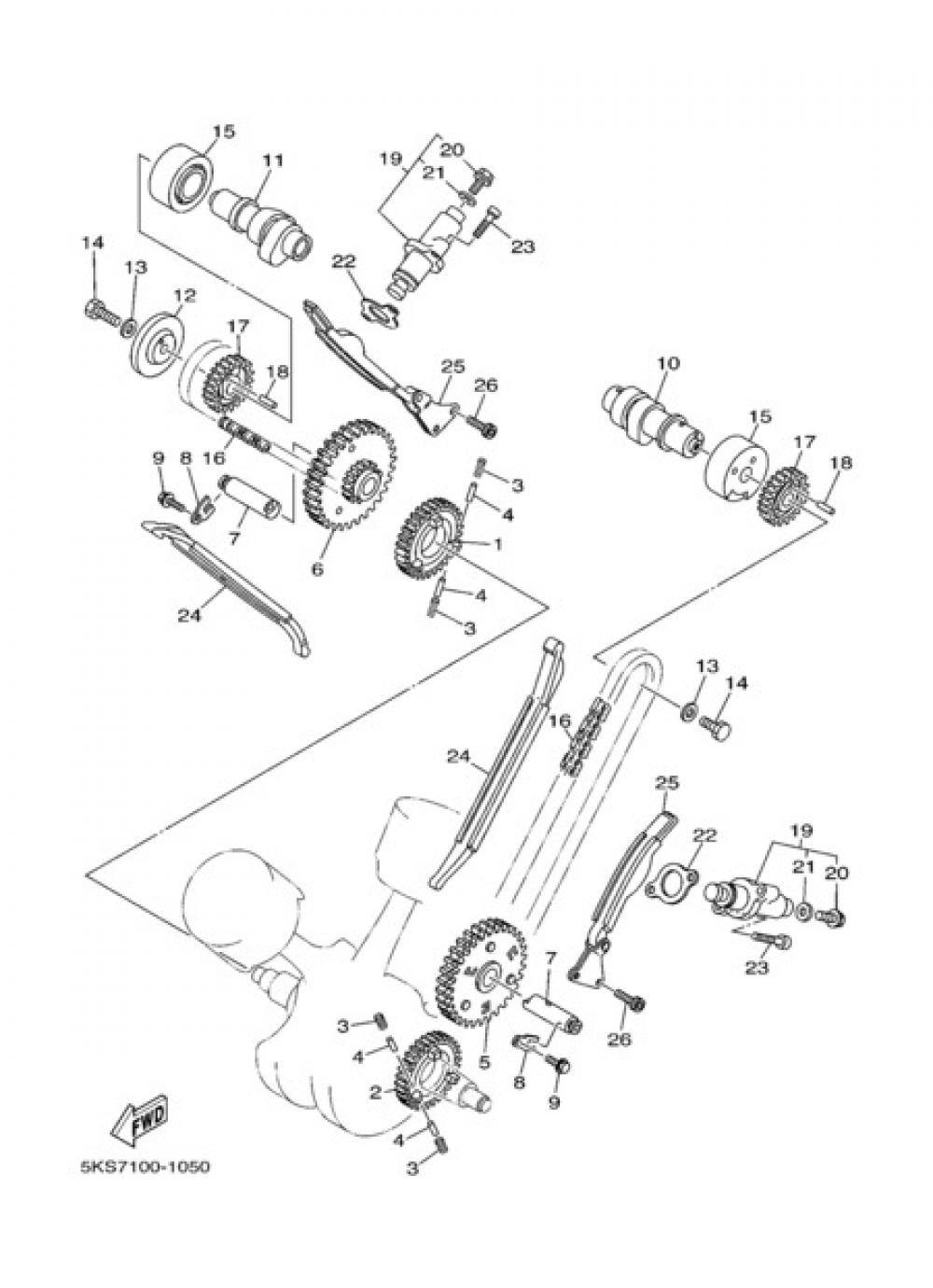 CAMSHAFT &CHAIN Yamaha XVS1100 2003