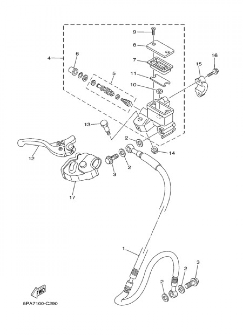 FRONT MASTER CYLINDER Yamaha YZ85 2008