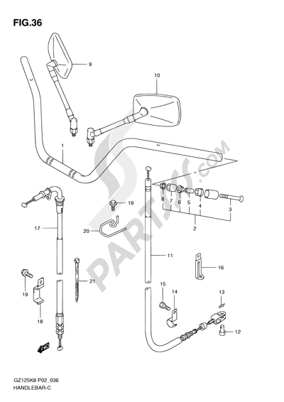 Suzuki MARAUDER GZ125 2010 36 - HANDLEBAR