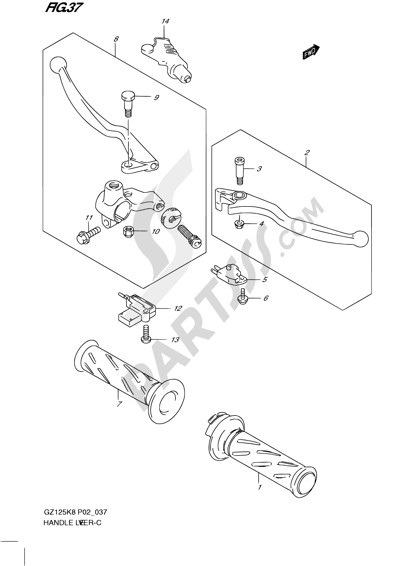 Suzuki MARAUDER GZ125 2010 37 - HANDLE LEVER