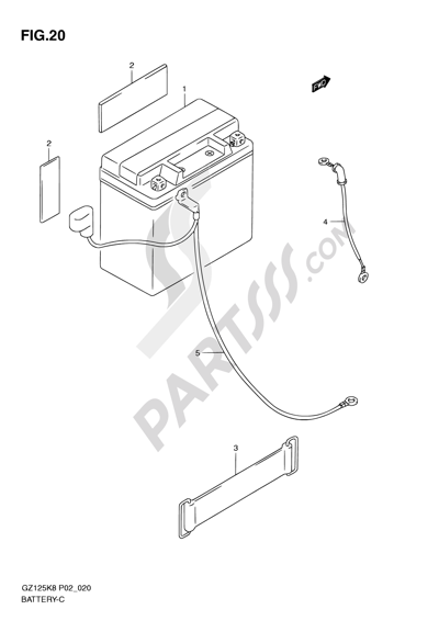 Suzuki MARAUDER GZ125 2010 20 - BATTERY