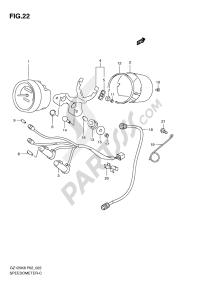 Suzuki MARAUDER GZ125 2010 22 - SPEEDOMETER