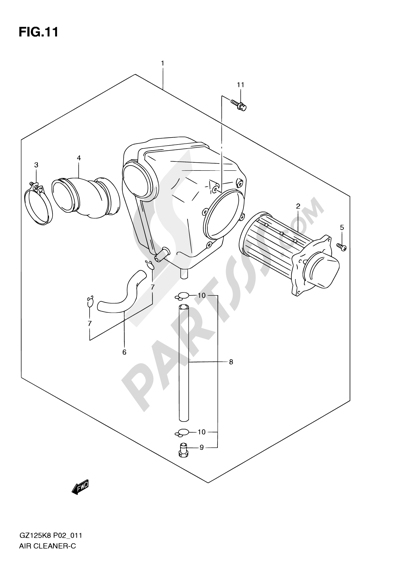 Suzuki MARAUDER GZ125 2010 11 - AIR CLEANER