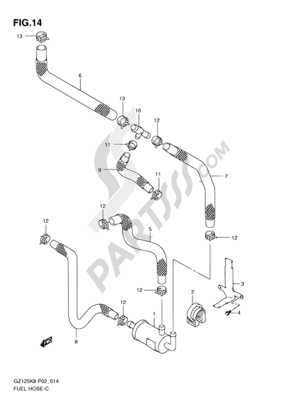 Suzuki MARAUDER GZ125 2010 14 - FUEL HOSE