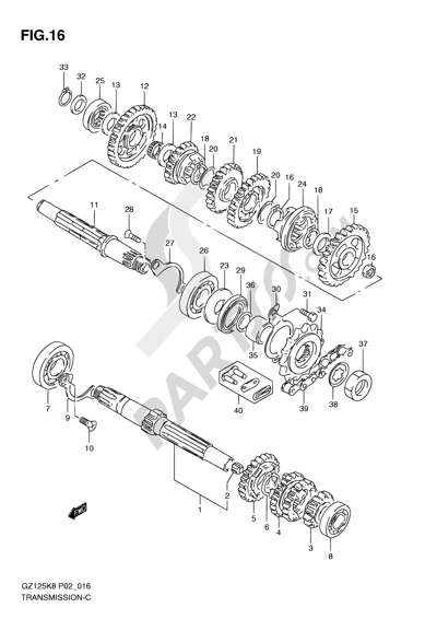 Suzuki MARAUDER GZ125 2010 16 - TRANSMISSION