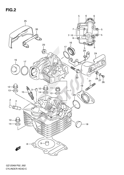 Suzuki MARAUDER GZ125 2010 2 - CYLINDER HEAD